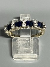9CT GOLD DIAMOND & SAPPHIRE