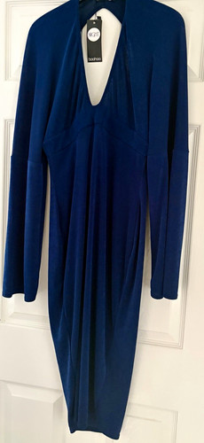 Boohoo night navy plunge neck - night,