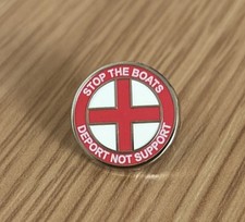 Stop The Boats. England St George Cross. Stop The Boats Lapel Pin Badges