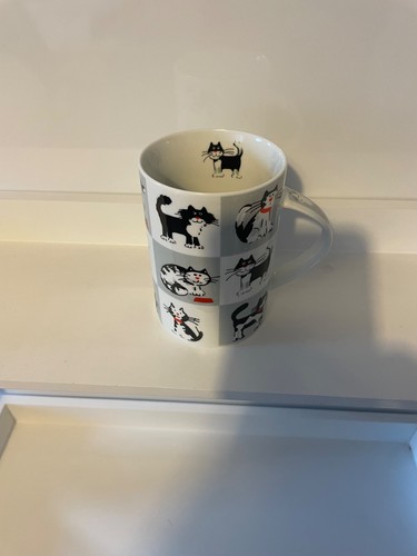 Chequered pets cat mug - ., fine