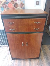 1930s 40s Vintage Tall boy Cabinet Linen Press With Hinged Top