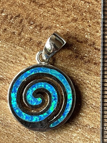 Blue opal silver - blue, pendant