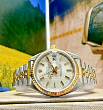 Ladies Rolex Oyster Perpetual Datejust Two Tone Jubilee Silver Dial Watch 69173