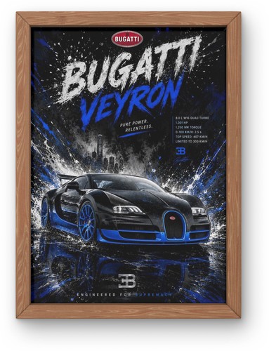 Bugatti veyron poster print - veyron, a4