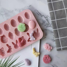 Bunny Rabbit Silicone Chocolate Mould Mold  Ice cube Wax Melt Cross UK Easter