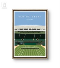 Wimbledon Centre Court Print - Tennis Wall Art -  Illustration - Gift - A4