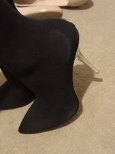 Stiletto Clear Heels Black