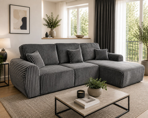 Grey fabric corner - fabric, large