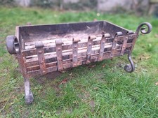 Large Reclaimed Vintage Wrought Steel Fire Basket Dog Grate Fireplace FREE P&P 