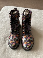 Clark’s Girls Plum Floral Patient Boots Size 2 BNWT Boxed