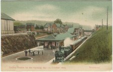 RAILWAY CENTRAL STATION, STRATHAVEN, OPENING DAY 1904 - Lanarkshire Postcard