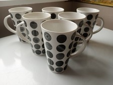 6 x Johnson Brothers Tall Spotted Mugs