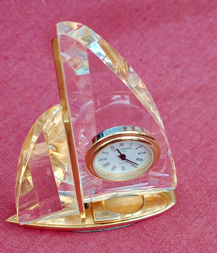 Crystal glass sailboat - crystal,