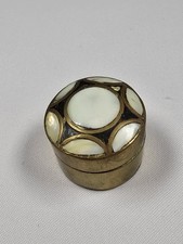 Vintage Mother Of Pearl Pill Box 3cm