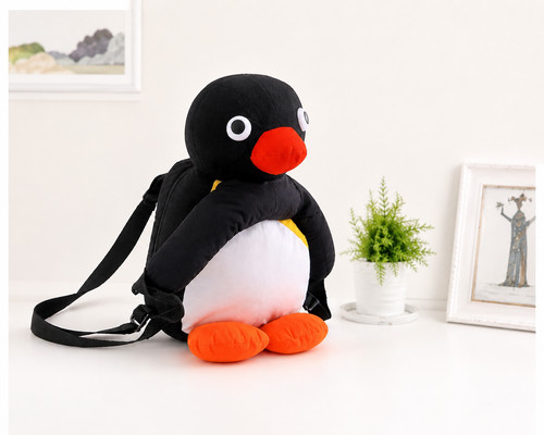 Cute penguin plush backpack - plush,