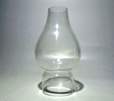 Vintage 13.5cm Finger Oil Lamp Glass Comet Tram Chimney, Base 2" / 5.2cm. [#5]