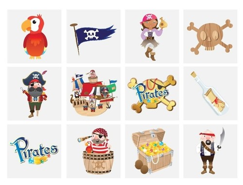 Temporary pirate tattoos - 24,
