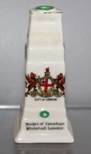 WWI ARCADIAN CRESTED CHINA MODEL OF CENOTAPH WHITEHALL - CITY OF LONDON CREST