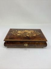 Inlaid Music Box Guitar Made In Italy Torna A Surriento Floral 10 X 6”[A3-3-47]