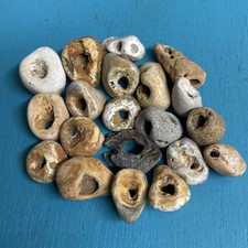 Twenty Natural Hag Stones.  Pagan/wicca/wishes/holey /lucky stone.