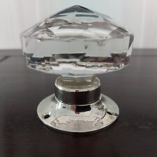 1 USED LAURA ASHLEY FACETED CLEAR GLASS CHROME DOOR KNOB HEAVY 339g PRICE EACH 