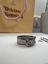 Vivienne Westwood Belt Ring In Silver Size R With Gift Packaging