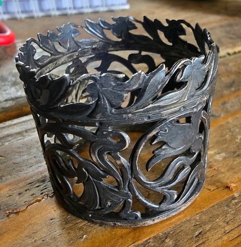 Silver napkin holder - napkin, year