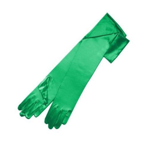 Long black white gloves - 22",