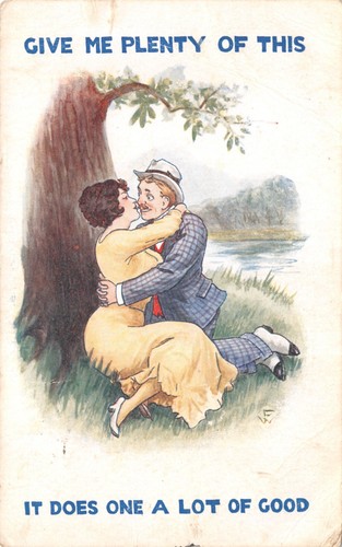 Old comic postcard courting - ,