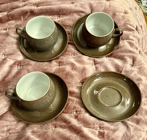 Denby greystone cups saucers - greystone,