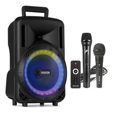 8" Portable PA Speaker System with Wireless & Wired Microphones - FT08LED MK2