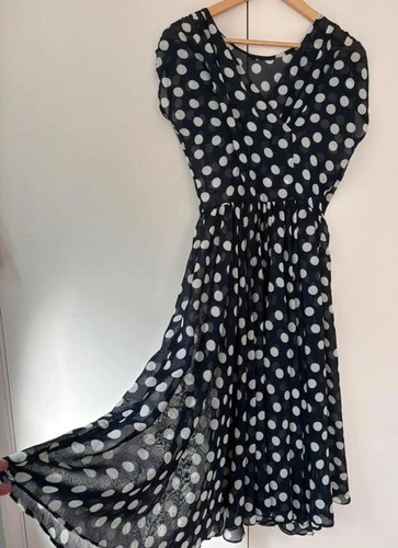 Vintage 50s navy - vintage, polka