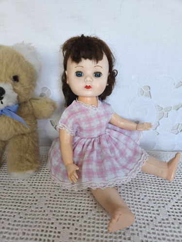Vintage rosebud doll - 10", ~