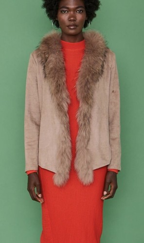 Jayley mocha real racoon fur - mocha,