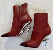 Maison Margiela Red Boots with Cut-out/ Suspended Heel