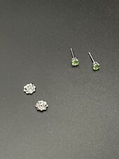Tsavorite Garnet StudEarrings - 18K White Gold