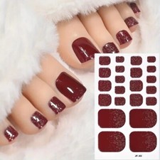 Nail Art Sparkling Spring Summer Toe Nail Wraps Full Cover Polish Stickers JF03
