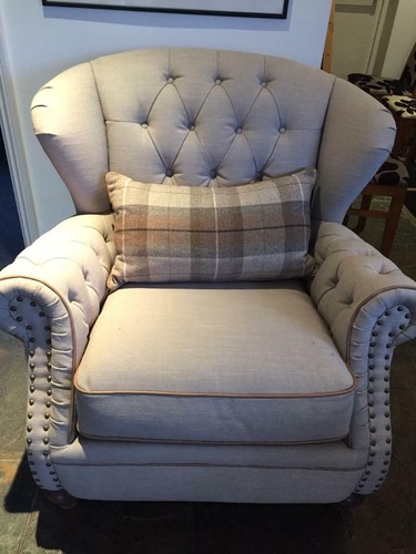 Upholstered fabric armchair - upholstered,