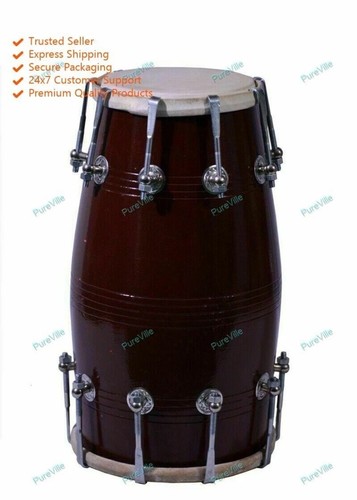 Handmade wood dholak - handmade, indian