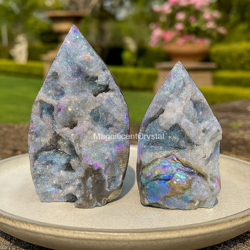 2pcs angel aura sphalerite - 2pcs,