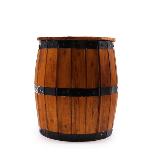 Rustic wooden barrel stool - rustic,