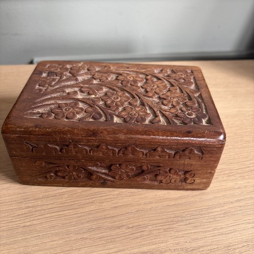 Indian wooden carved box - indian,