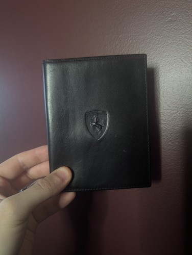 Ferrari black leather logo - leather,