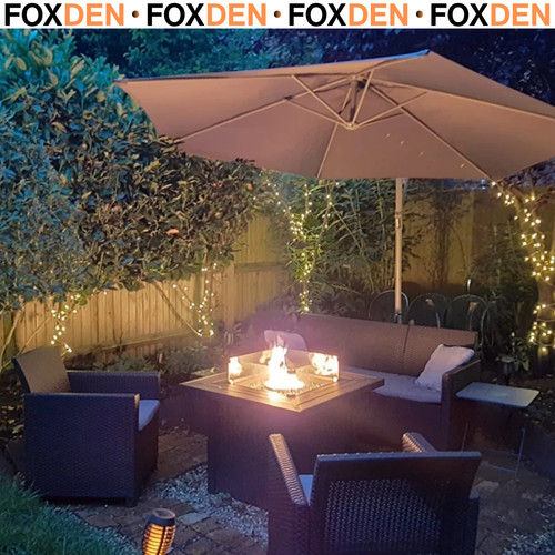 Rattan garden firepit table - garden,