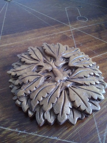 Greenman carving pagan wiccan - greenman,