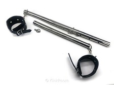 Leg Spreader Bar Bondage Adjustable Ankle Cuffs Restraint BDSM Fetish Metal