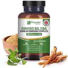 Ginkgo Biloba and Korean Ginseng Tablets 16000mg 180 Vegan Tablet- Brain & Focus