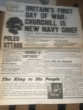 WW 2 Daily Mirror 04/09/1939
