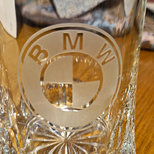 Bmw etched logo - bmw, clear