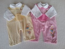 Zapf Creations Baby Chou Chou Doll Pink & Yellow Striped Jumpsuits Playsuits
